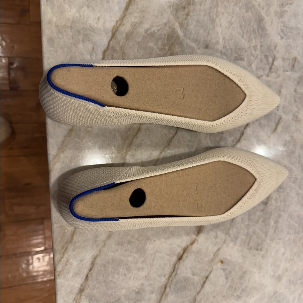 Rothy's Cream and Blue Women's Heels